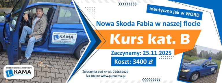 Kurs kat. B w nowym samochodzie