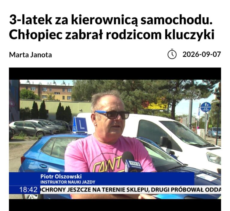 3-latek za kierownicą samochodu. Chłopiec zabrał rodzicom kluczyki